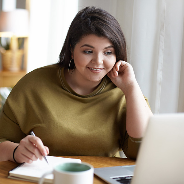 woman online session