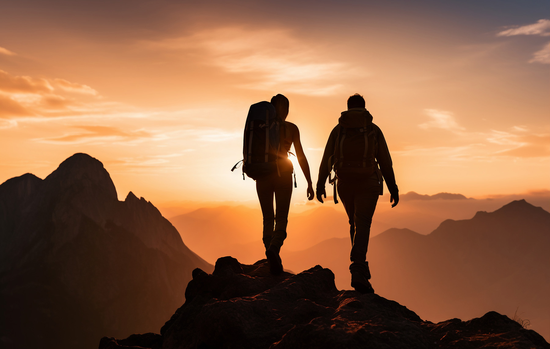 Man and woman exploring